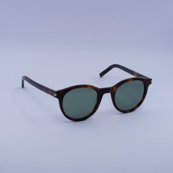 Saint Laurent SL342 003 Sunglasses Havana Round Frame, Green Lenses - Picture 5 of 11